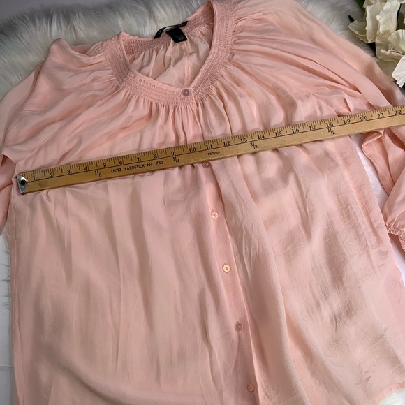 Victoria's Secret SILK Smocked Pink Blouse Top - Picture 11 of 11